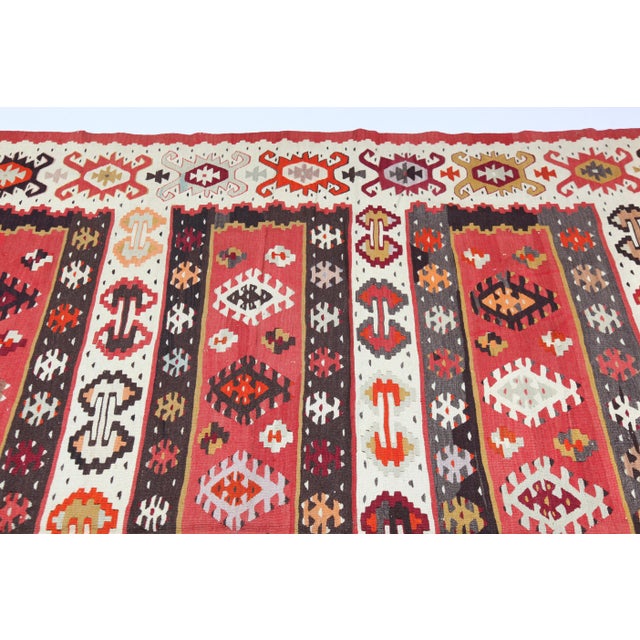 Vintage Turkish Handwoven Kilim Rug -8'6'' X 6' 1'' For Sale - Image 9 of 12