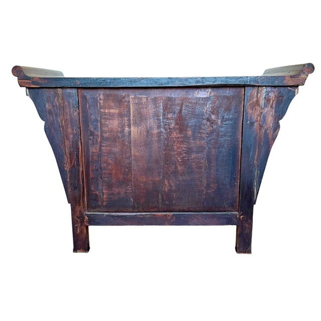 Antique Chinese Carved Elm Wood Altar Cabinet For Sale - Image 12 of 12
