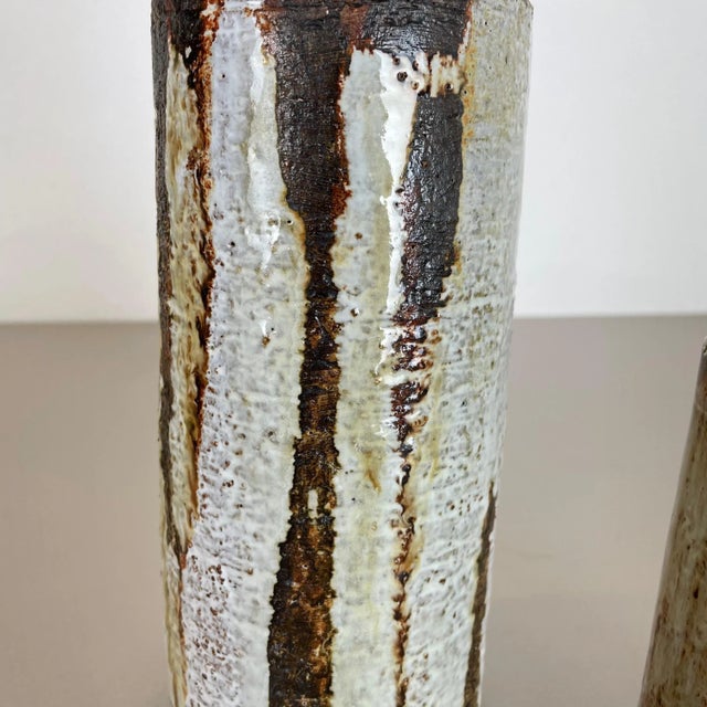 Ceramic Studio Pottery Tube Vase by Gerhard Liebenthron, Germany, 1970s, Set of 2 For Sale - Image 6 of 18