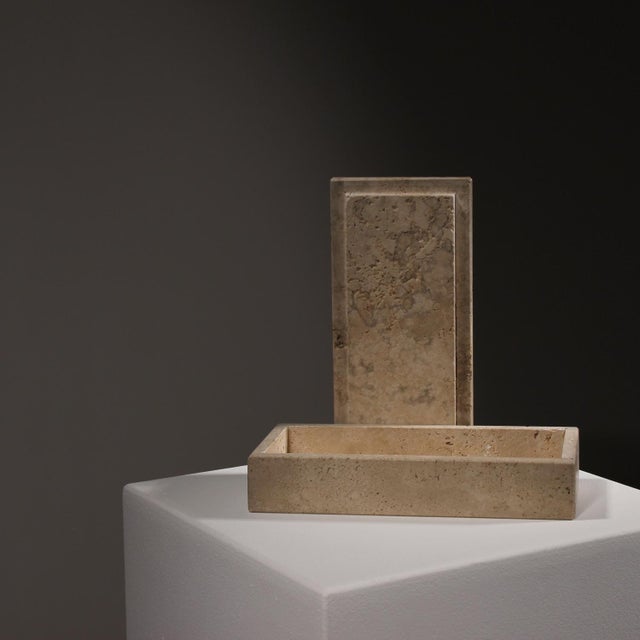 1970s Ribbed Trinket Box in Travertine, Italy, 1970s For Sale - Image 5 of 11