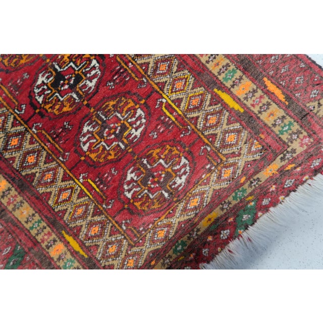 1960s, Handmade Vintage Afghan Ersari Mat 1.5' X 1.6' For Sale In New York - Image 6 of 11