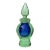 Seguso Murano Vintage Sommerso Blue Green Italian Art Glass Perfume Bottle With Original Label For Sale