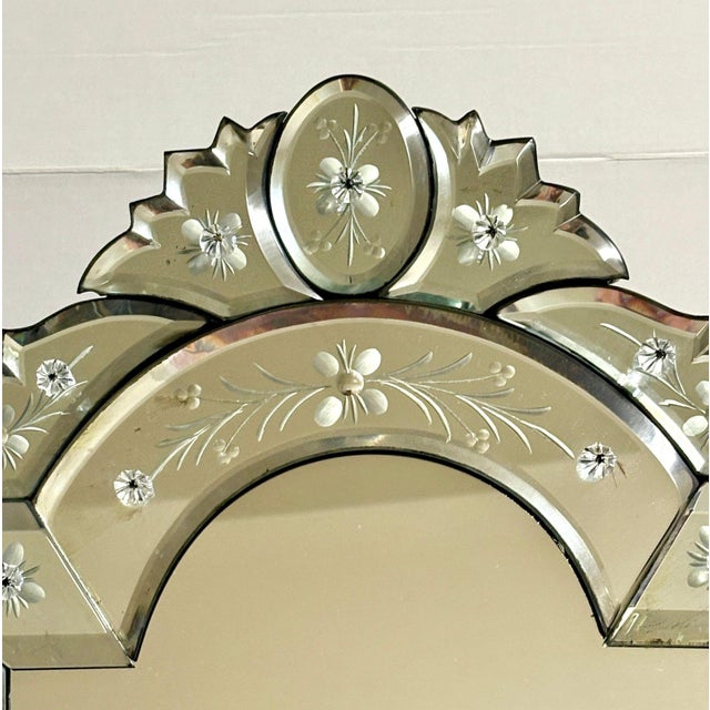 Glass Venetian Murano Glass Dresser Mirror by Barbini For Sale - Image 7 of 8