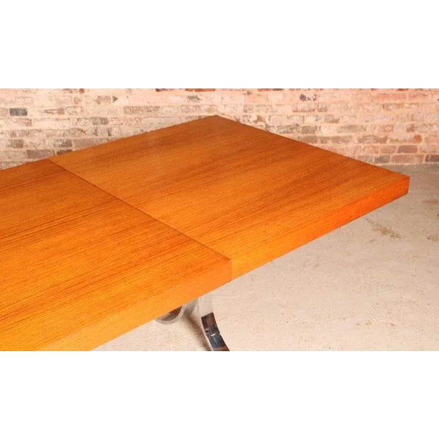 Mid-Century Modern Danish Extendable Teak Dining Table with Chrome Legs by Poul Norrelikt for Dyrlund, 1970s For Sale - Image 12 of 17