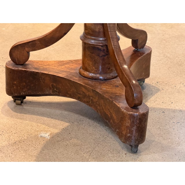 Wood 19th Century French Walnut Table With Marble Top For Sale - Image 7 of 10