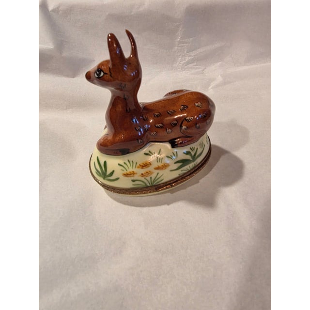 Limoges Porcelain Deer Box For Sale - Image 4 of 6