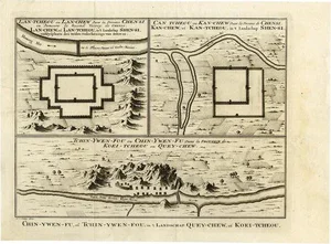 Antique Map of Chinese Cities in Chensi and Koei Tcheou, 1758