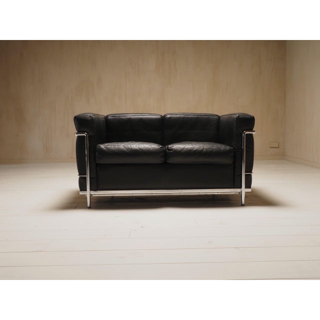 LC2 2-Seater Sofa by Charlotte Perriand and Le Corbusier, 1990s For Sale - Image 6 of 18
