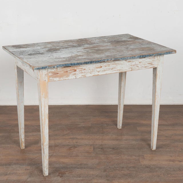 19th Century Original Gray Painted Swedish Pine Side Table For Sale - Image 15 of 15