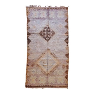 1980s Neutral Moroccan Wool Rug - 11.5 X 5.9 Ft For Sale
