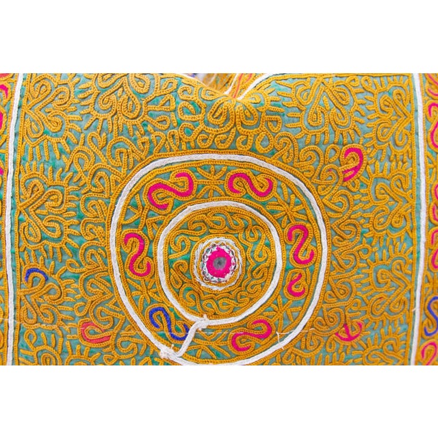 Pari Thar Silk Embroidered Antique Pillow For Sale - Image 4 of 10