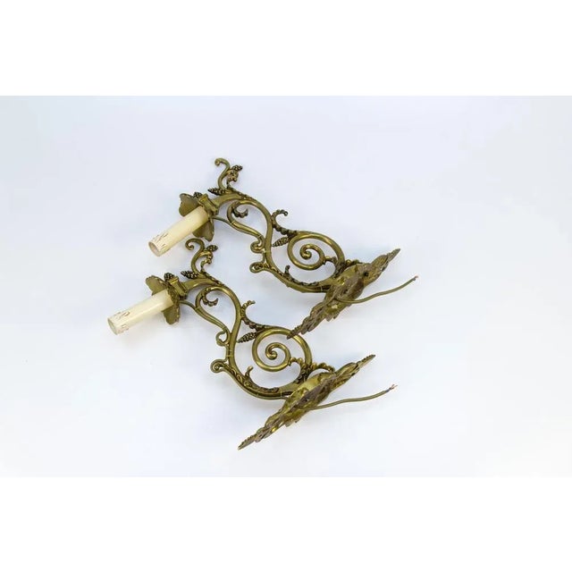 French Neoclassical Style Bronze Wall Lights, Set of 2 For Sale - Image 13 of 18