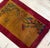 A vibrant example of early 20th-century textile art, this antique Chinese Art Deco rug features a glowing golden-yellow...