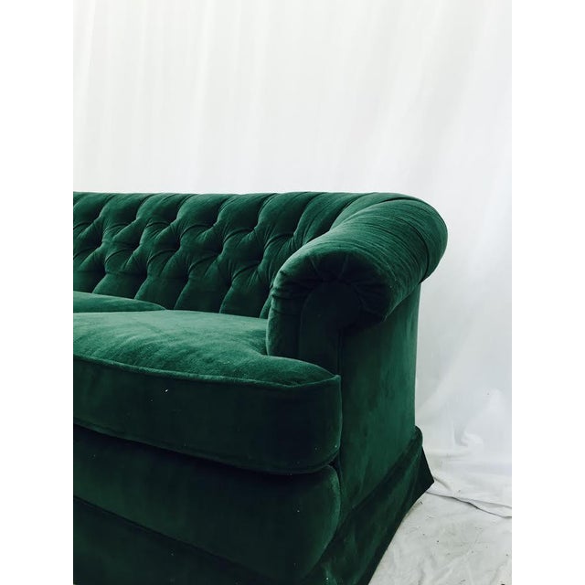 Vintage Tufted Back Green Velvet Sofa Chairish