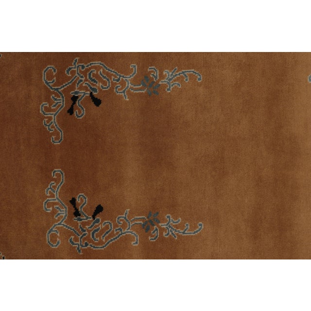 Rug & Kilim’s Chinese Art Deco Inspired Runner Rug, Brown With Greek Key Border For Sale In New York - Image 6 of 8