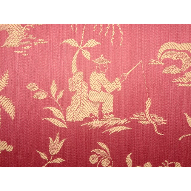 Vintage French Country Side Chair W Rose Color Oriental Asian Influence Fabric For Sale - Image 10 of 13