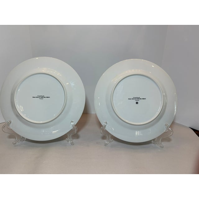 Postmodern 1980s Swid Powell “Toscana” 12″ Dinner Plates by Steven Harris & Lucien Rees-Roberts — Set of 2 For Sale - Image 3 of 9