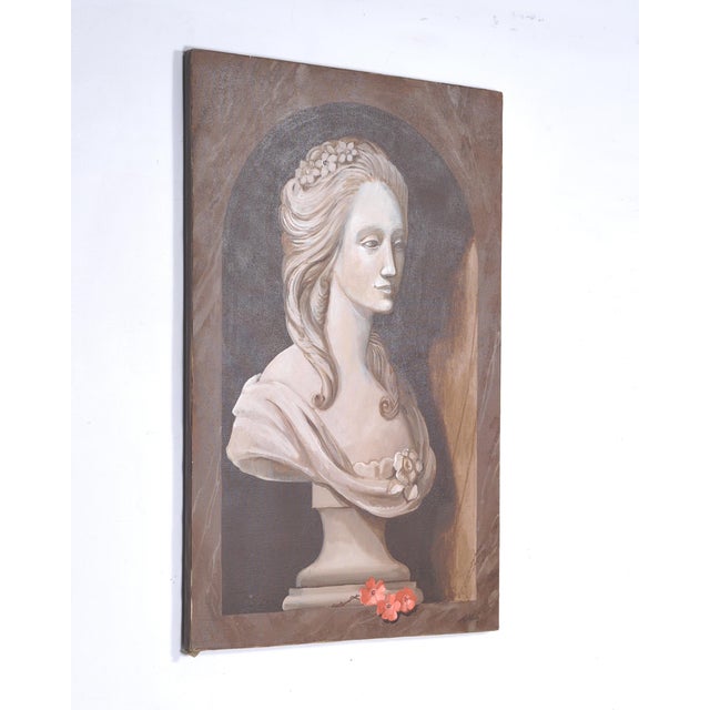 American William Skilling "Bust of a Lady" Oil on Canvas Painting 3' Ft For Sale - Image 3 of 18