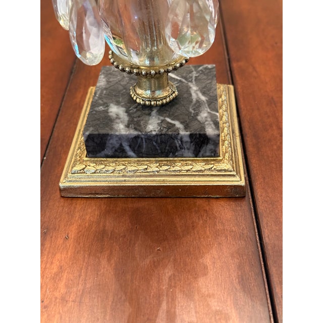 Mid-Century Modern Vintage Dilly Brass Candelabra With Carrara Marble Base For Sale - Image 3 of 3