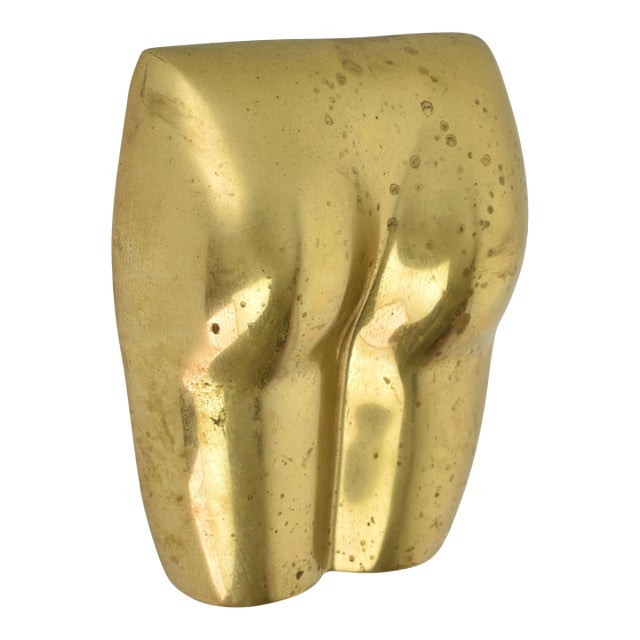 Late 20th Century Mid Century Modern Brass Wall Nude Sculpture For Sale