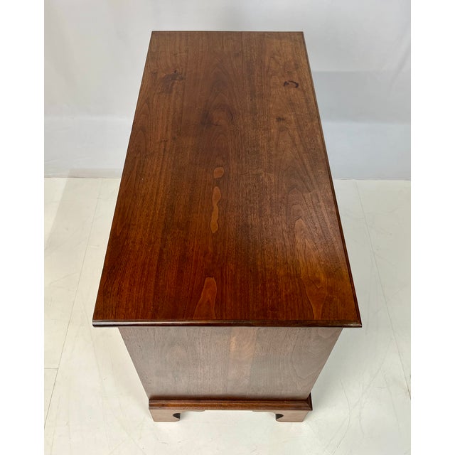 Vintage Chippendale Style Solid Walnut Kneehole Desk For Sale - Image 11 of 14