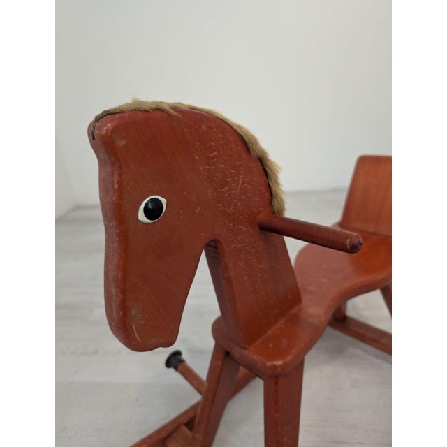 Vintage Wooden Rocking Horse, 1963 For Sale - Image 4 of 15
