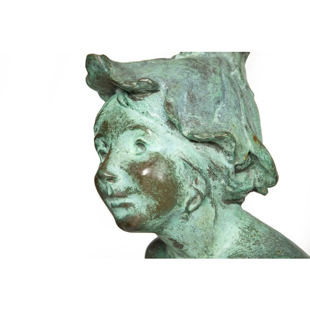 American Art Nouveau Bronze Sculpture of “Wildflower” by Edward Berge For Sale - Image 10 of 18
