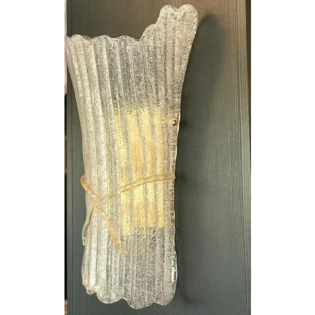 Italian Murano Glass Wall Sconces from Barovier & Toso, 1970s, Set of 2 For Sale - Image 11 of 15