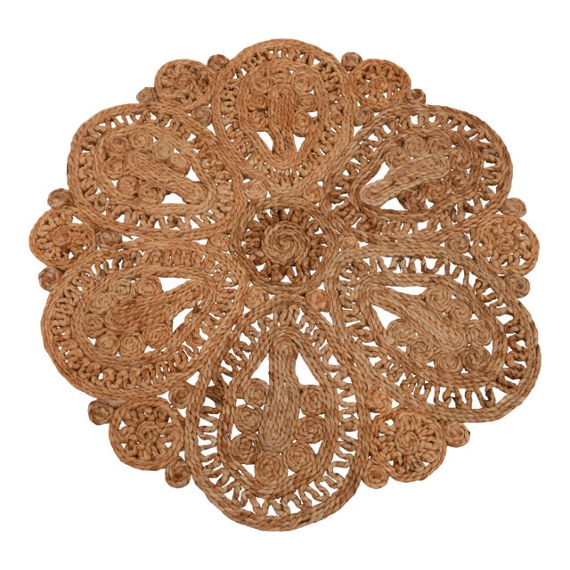 Handwoven Natural Jute Round Rug -8 Foot For Sale