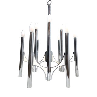 Nine Light Chandelier by Gaetano Sciolari, 1970s For Sale