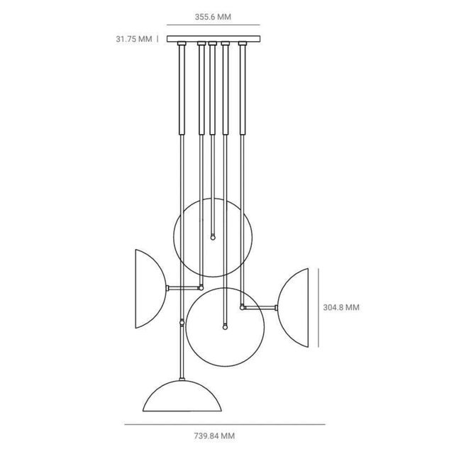 Tango Five Dome Pendant Light by Paul Matter For Sale - Image 4 of 5