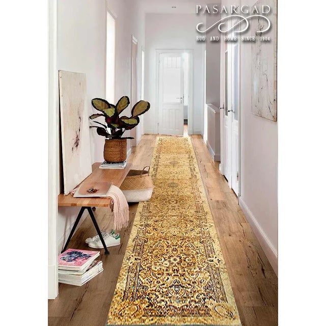 1920s Ivory Persian Hand Knotted Kerman Runner 2'11'' X 19'5'' D07671 For Sale - Image 5 of 5