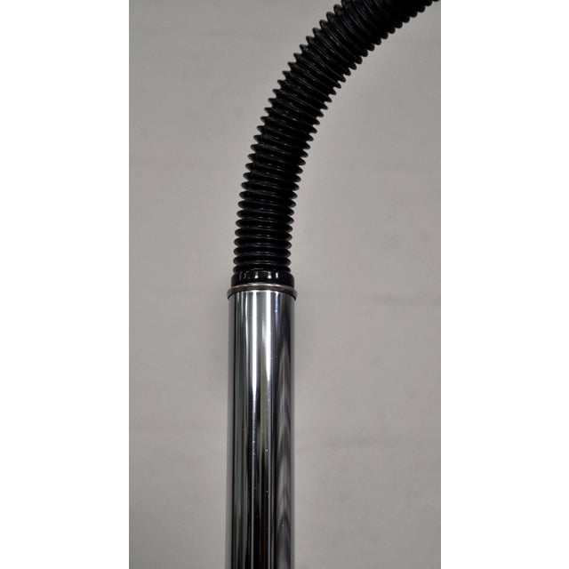 Silver Chrome and Black Gooseneck Adjustable Floor Lamp by Alsy For Sale - Image 8 of 11
