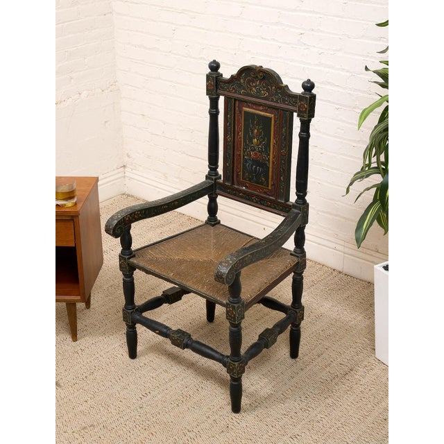 Burnt Umber 19th Century Antique American Hand-Painted Chair For Sale - Image 8 of 12