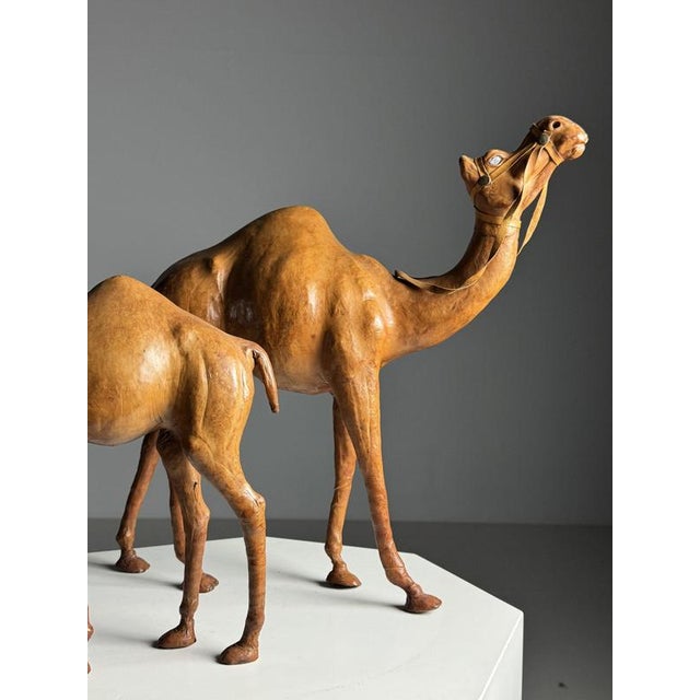 Leather Decorative Statues of Dromedaries, Set of 2 For Sale - Image 17 of 17