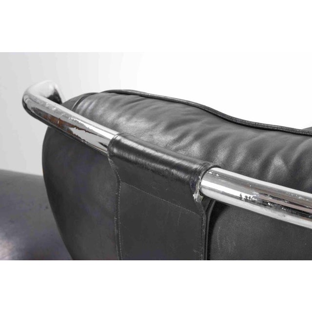 Vintage Cantilever Leather Lounge Chair & Ottoman, 1970s, Set of 2 For Sale - Image 3 of 9