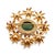 Mid-Century Modern Early 20th Century Vintage 18k Yellow Gold Green Nephrite Halo Pearls Floral Brooch For Sale - Image 3 of 7