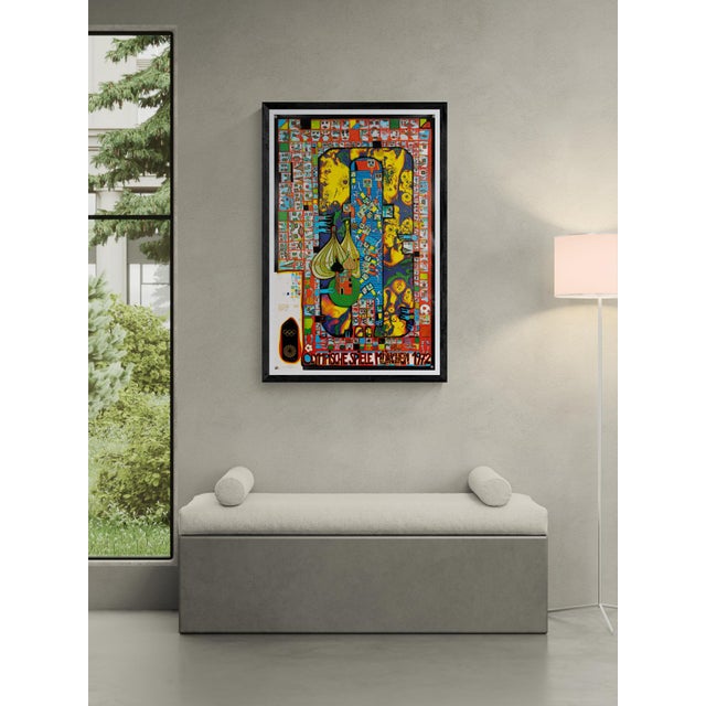 The Piece This original 30-color serigraph was designed by Friedensreich Hundertwasser for the Munich Olympic Games....