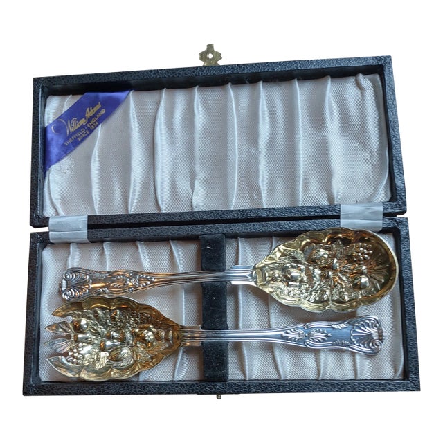 Antique Set of 2 William Adams Salad Set in Original Box For Sale