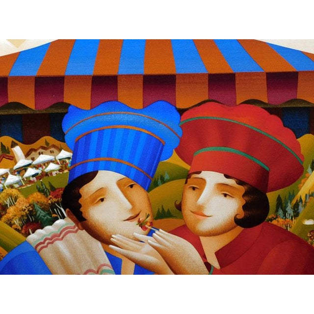 Impressionist Anton Arkhipov "Gourmet on Gore" Hand Signed Custom Framed Offers Welcome For Sale - Image 3 of 6