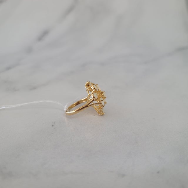 Two Carat Cluster Pear Shaped Opal Ring, Size 6.5 For Sale - Image 4 of 4