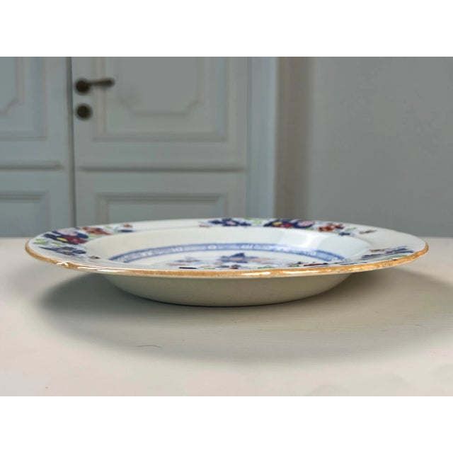 Chinoiserie Antique Mason's Ironstone Serving Dish, Imari Chinoiserie, 22k Gold Gilded England 1891 For Sale - Image 3 of 12