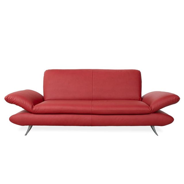 Vegan Leather Three-Seater Red Manual Function Rossini Sofa from Koinor For Sale - Image 14 of 14