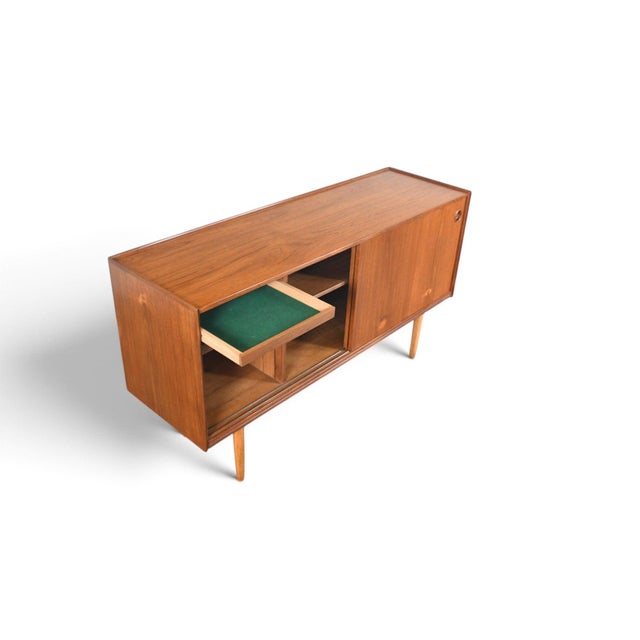 Brown Mid 20th Century Arne Hovmand Olsen Credenza in Teak With Finished Back, Attributed For Sale - Image 8 of 13