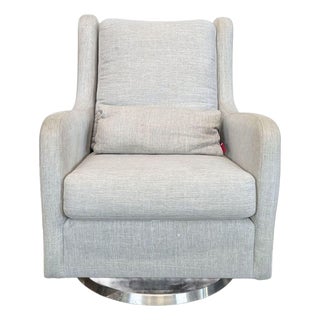 Monte Light Gray Lounge Swivel Chair With Cushion For Sale