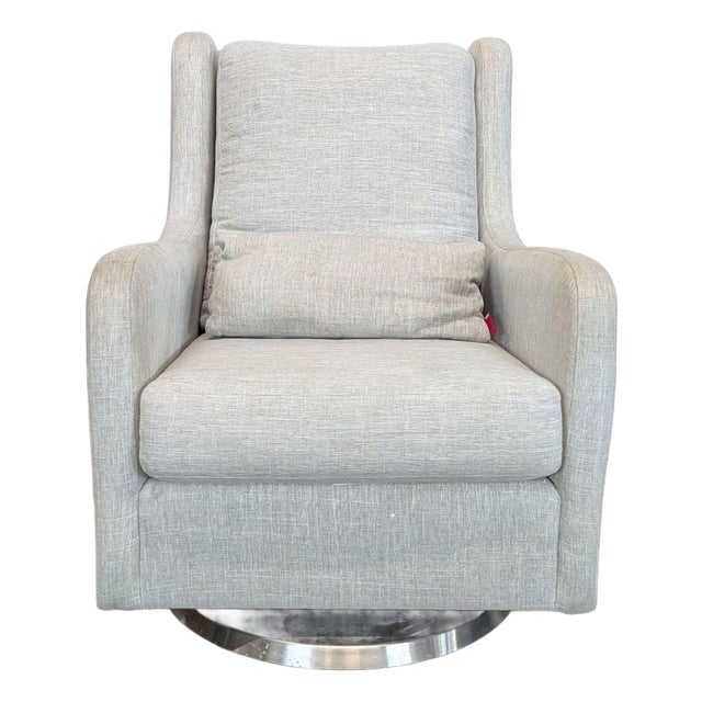 Monte Light Gray Lounge Swivel Chair With Cushion For Sale