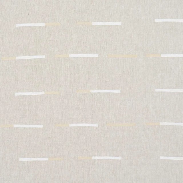 Schumacher x Caroline Z Hurley Overlapping Dashes Fabric in Buff For Sale