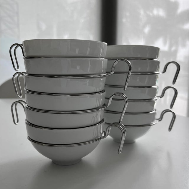 Postmodern 1990s Mikaela Dorfel Mono Germany Gemiini Porcelain Tea Coffee Cups - Set of 12 For Sale - Image 3 of 6