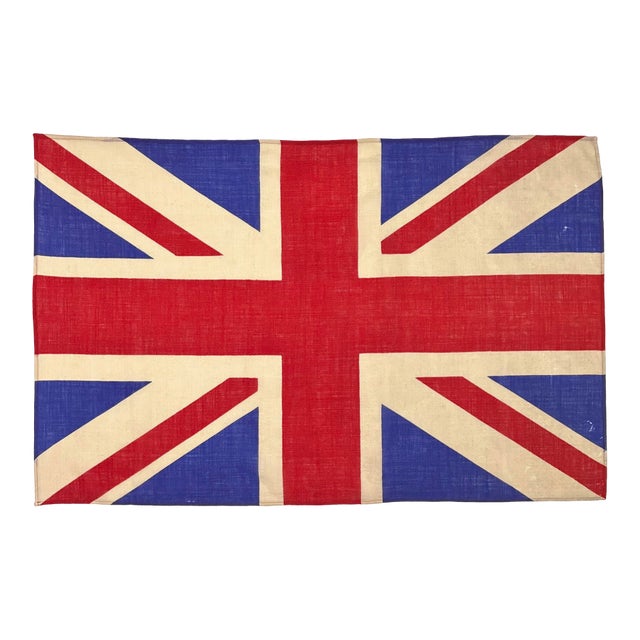 Vintage Wool Printed Union Jack Flag For Sale