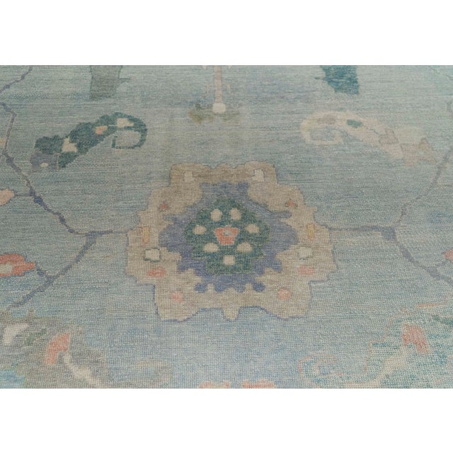 Turkish Oushak Rug 11'10" x 15'8" #20399 For Sale - Image 4 of 8